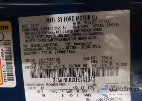 2018 Ford Fusion S Hybrid from USA, damaged, VIN 3FA6P0UUXJR142043